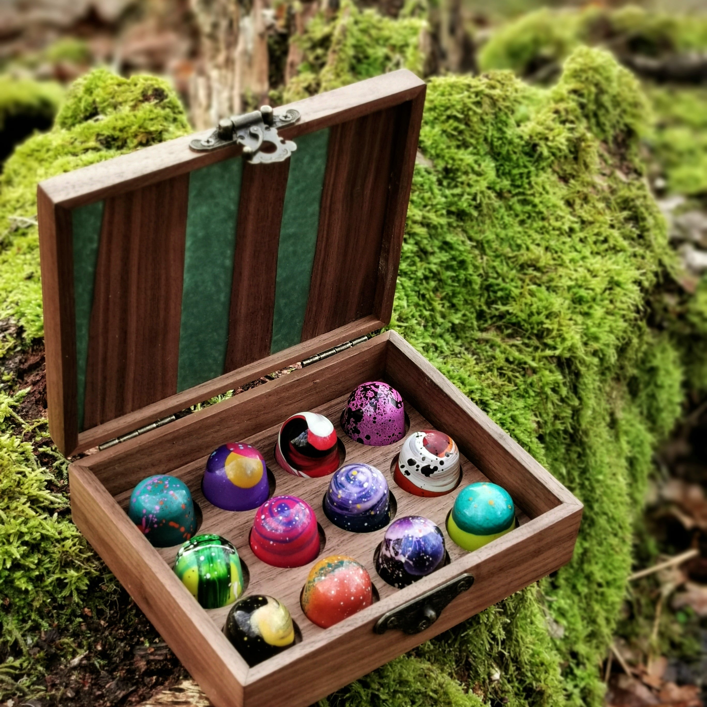 Handcrafted Wooden Display Box - Artisan Chocolates by Wood Row Chocolates