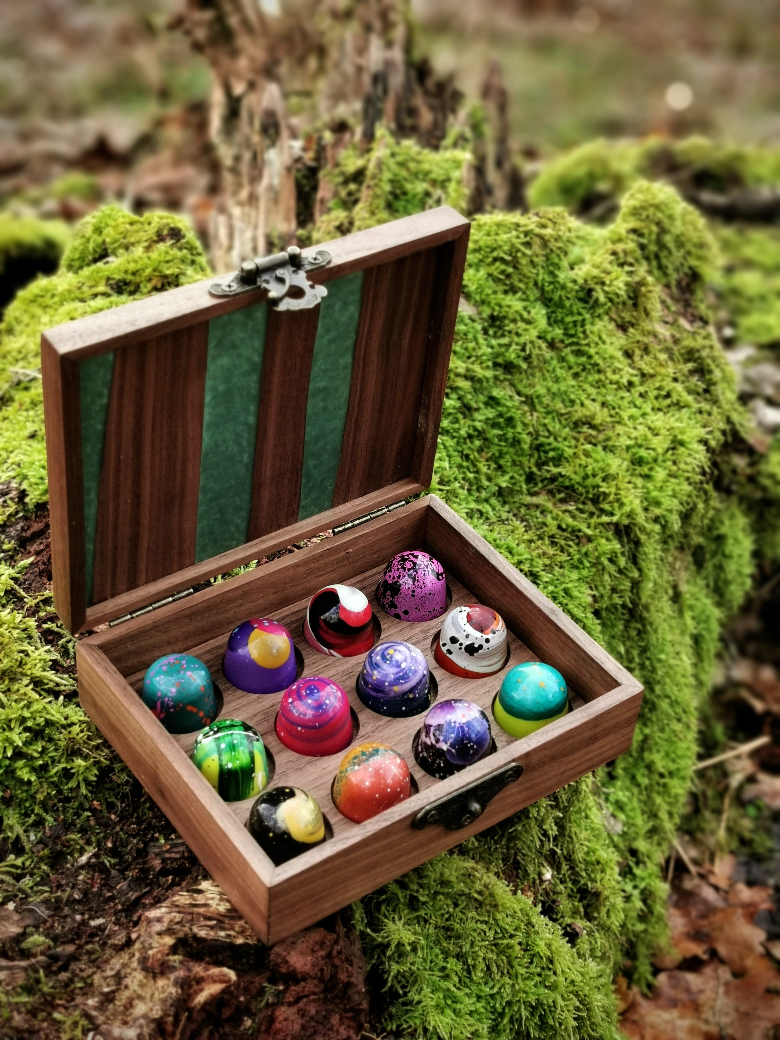 Handcrafted Wooden Display Box - Artisan Chocolates by Wood Row Chocolates